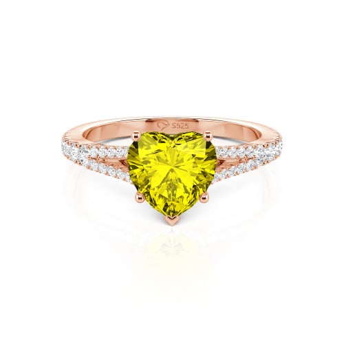 Jeulia Custom Heart Engagement Ring Sterling Silver