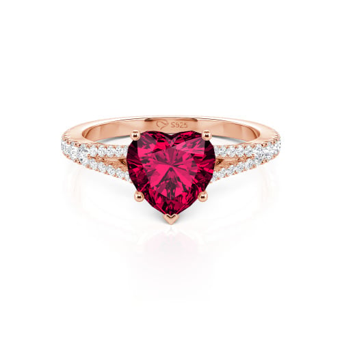 Jeulia Custom Heart Engagement Ring Sterling Silver