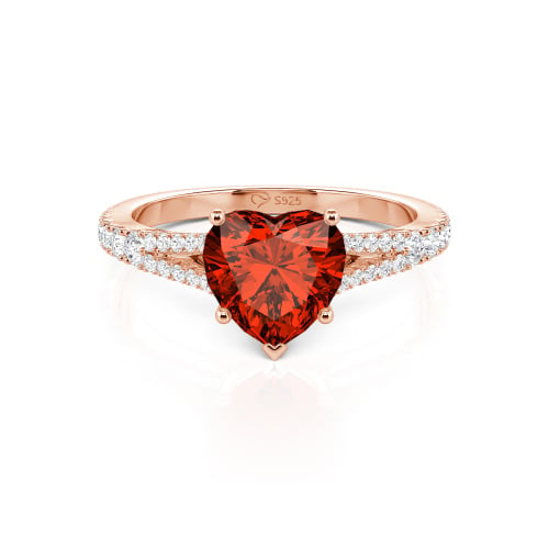 Jeulia Custom Heart Engagement Ring Sterling Silver