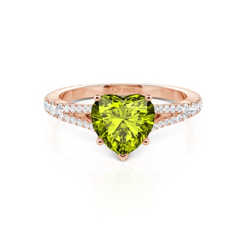 Jeulia Custom Heart Engagement Ring Sterling Silver