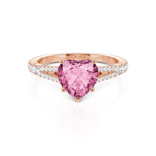 Jeulia Custom Heart Engagement Ring Sterling Silver