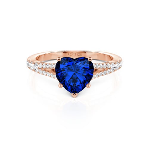 Jeulia Custom Heart Engagement Ring Sterling Silver