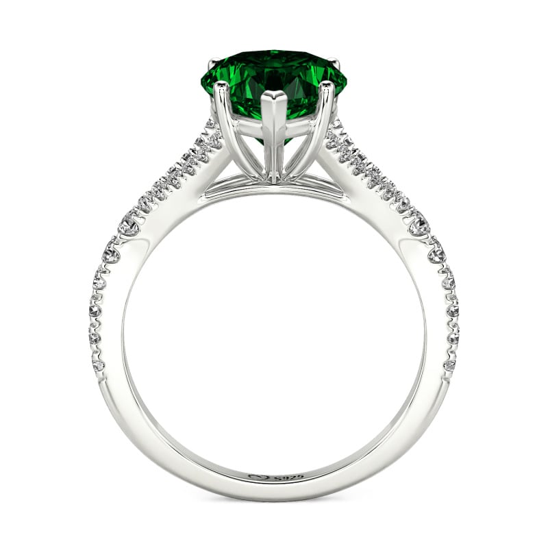 Jeulia Custom Heart Engagement Ring Sterling Silver