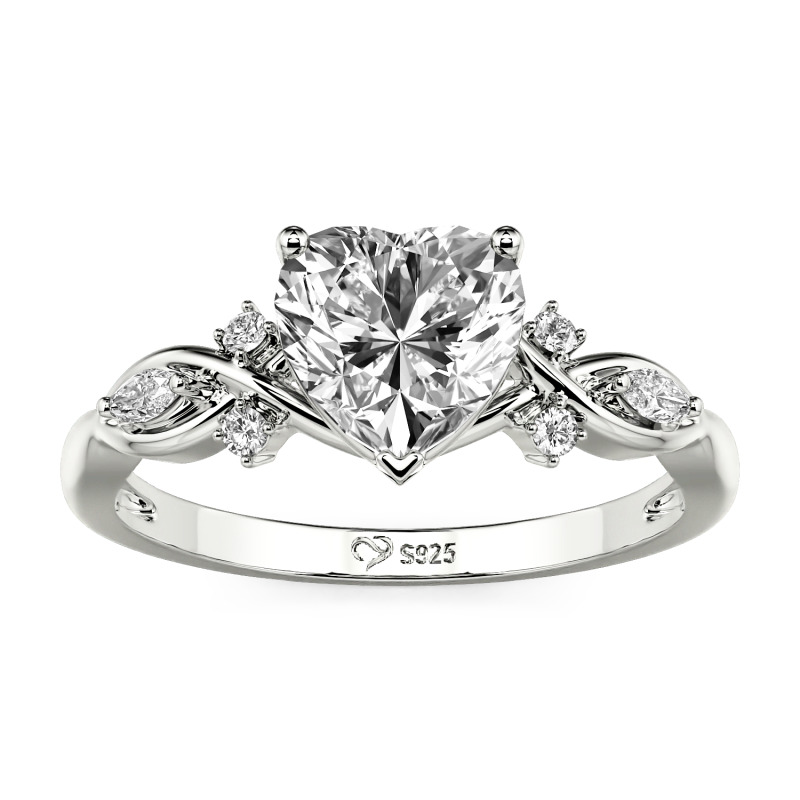 Jeulia Anillo de Promesa Doble Infinito con Corazón Personalizado