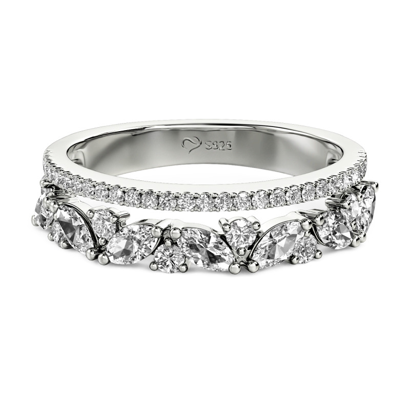 Jeulia Double-Row Custom Women Wedding Eternity Band