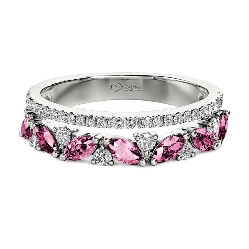 Jeulia Double-Row Custom Women Wedding Eternity Band