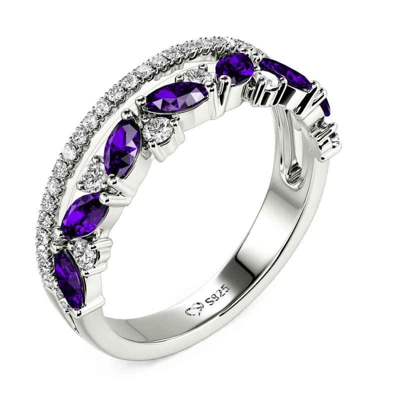 Jeulia Dubble-Rad Custom Damernas Bröllops Eternity Band