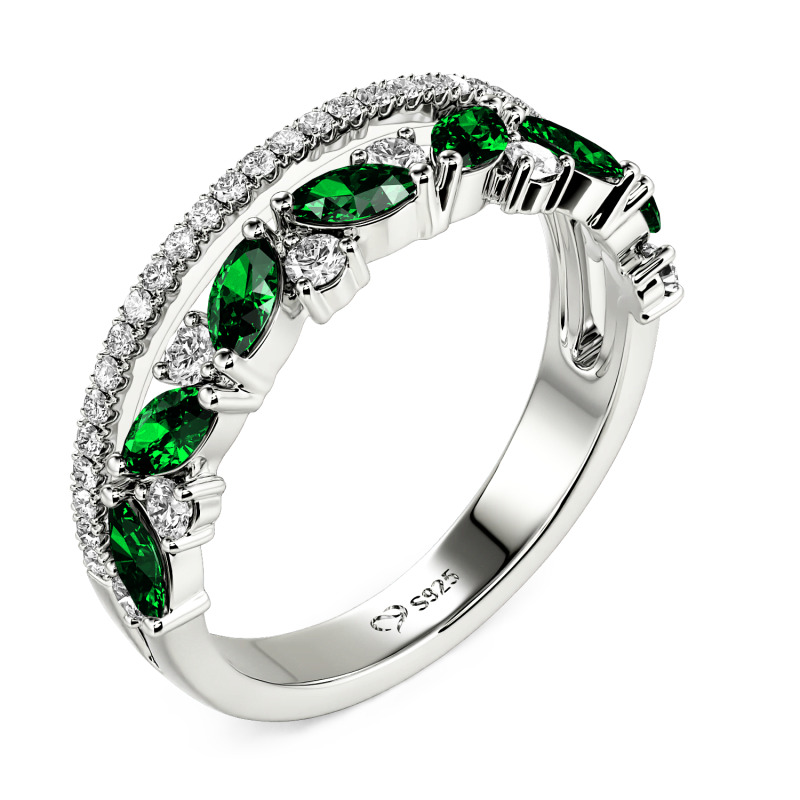 Jeulia Double-Row Custom Women Wedding Eternity Band