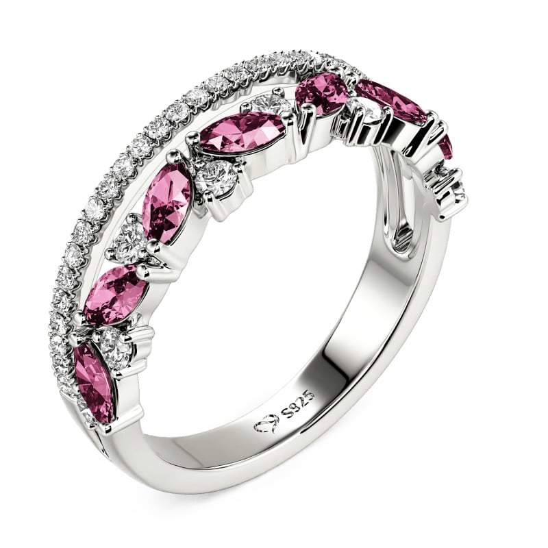 Jeulia Double-Row Custom Women Wedding Eternity Band