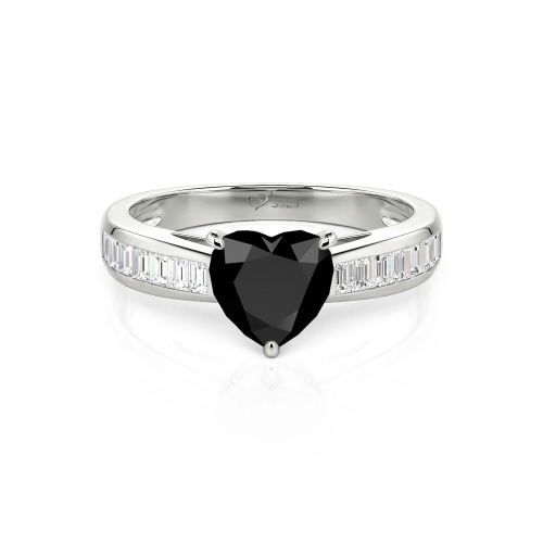 Jeulia Custom Heart Engagement Ring with Emerald Cut Band