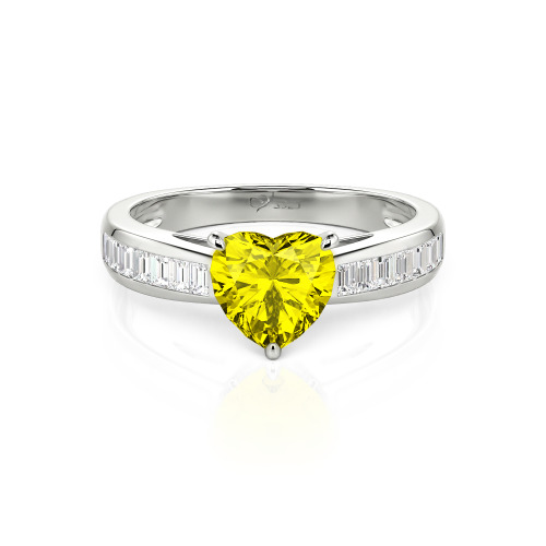 Jeulia Custom Heart Engagement Ring with Emerald Cut Band