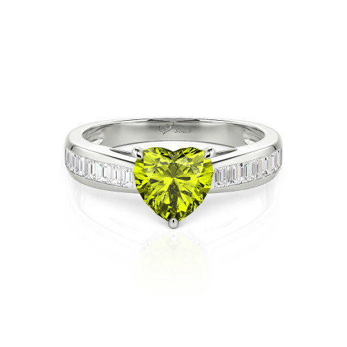 Jeulia Custom Heart Engagement Ring with Emerald Cut Band