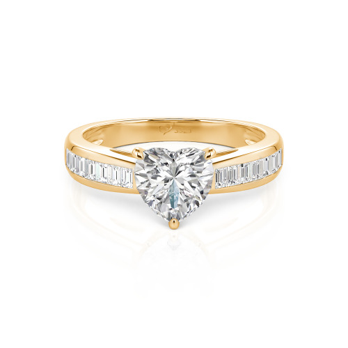 Jeulia Custom Heart Engagement Ring with Emerald Cut Band