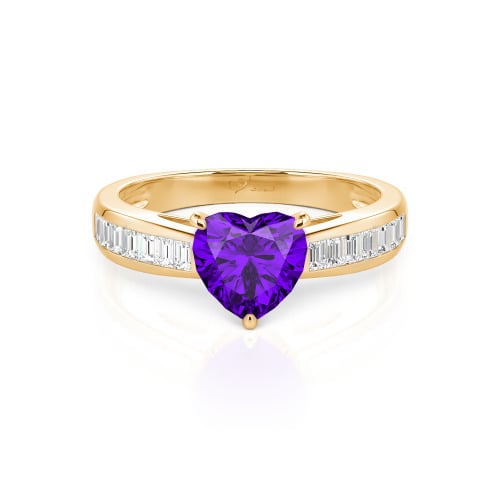 Jeulia Custom Heart Engagement Ring with Emerald Cut Band