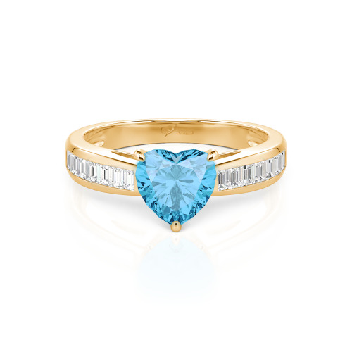 Jeulia Custom Heart Engagement Ring with Emerald Cut Band