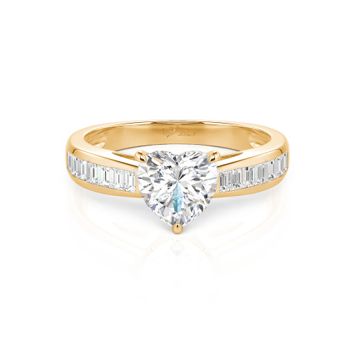 Jeulia Custom Heart Engagement Ring with Emerald Cut Band
