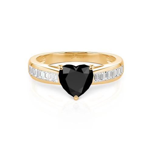 Jeulia Custom Heart Engagement Ring with Emerald Cut Band