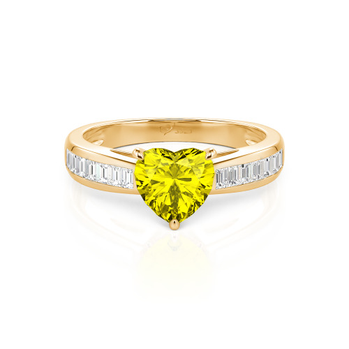 Jeulia Custom Heart Engagement Ring with Emerald Cut Band