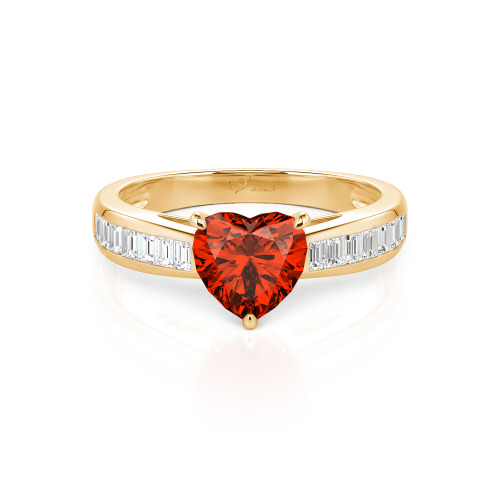 Jeulia Custom Heart Engagement Ring with Emerald Cut Band