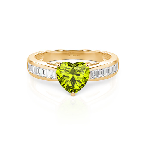 Jeulia Custom Heart Engagement Ring with Emerald Cut Band