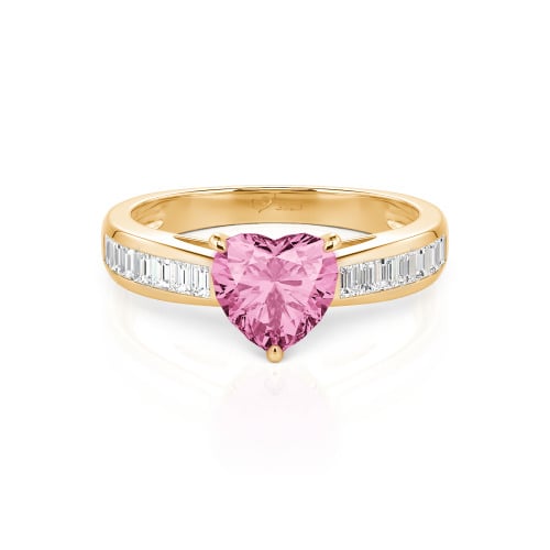 Jeulia Custom Heart Engagement Ring with Emerald Cut Band