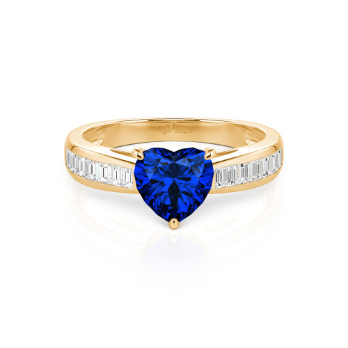 Jeulia Custom Heart Engagement Ring with Emerald Cut Band