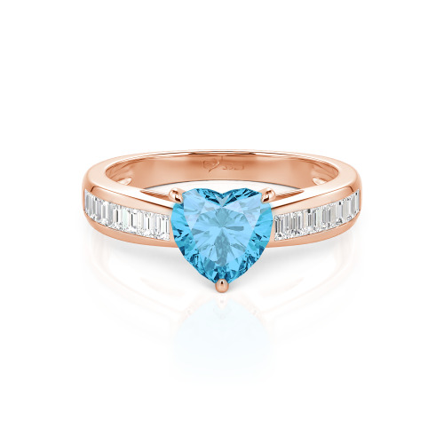 Jeulia Custom Heart Engagement Ring with Emerald Cut Band