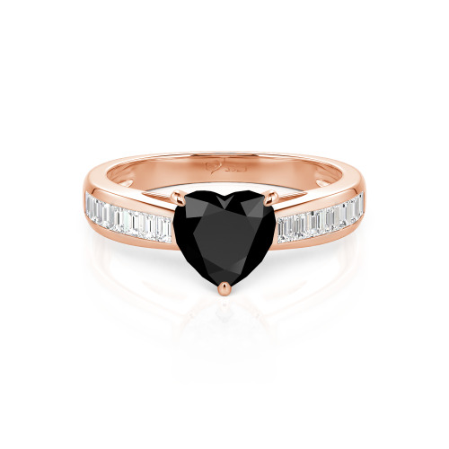 Jeulia Custom Heart Engagement Ring with Emerald Cut Band