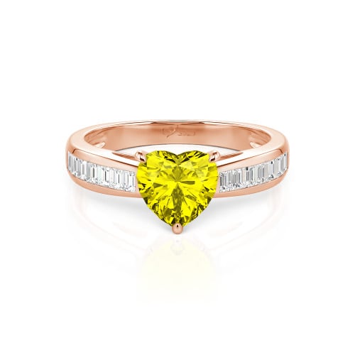 Jeulia Custom Heart Engagement Ring with Emerald Cut Band