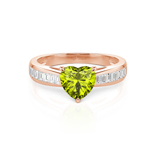Jeulia Custom Heart Engagement Ring with Emerald Cut Band