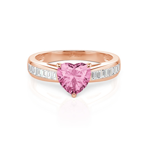 Jeulia Custom Heart Engagement Ring with Emerald Cut Band