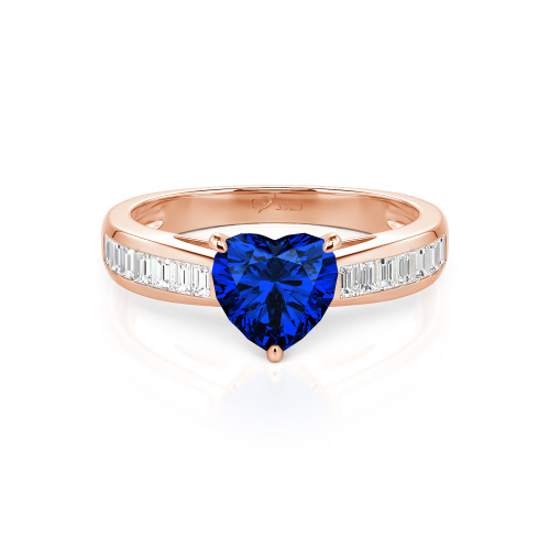 Jeulia Custom Heart Engagement Ring with Emerald Cut Band