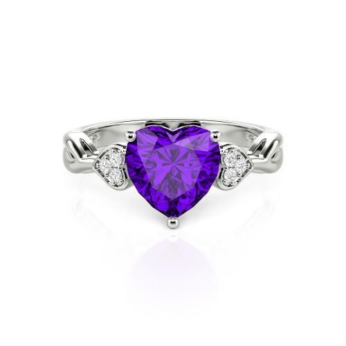 Jeulia Twisted Custom Heart Shaped Engagement Ring