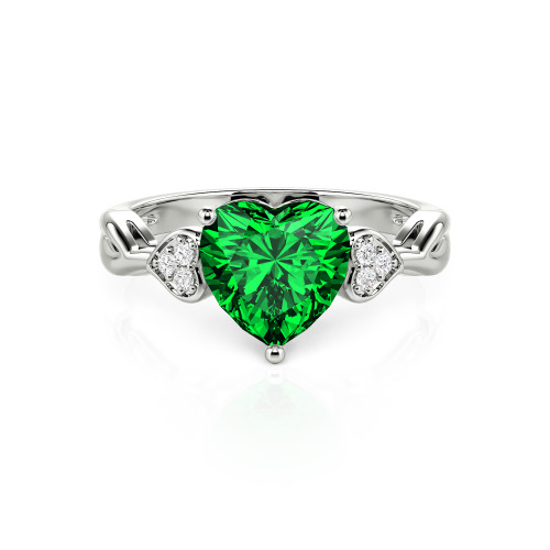 Jeulia Twisted Custom Heart Shaped Engagement Ring
