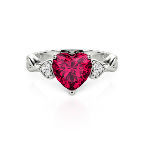 Jeulia Twisted Custom Heart Shaped Engagement Ring