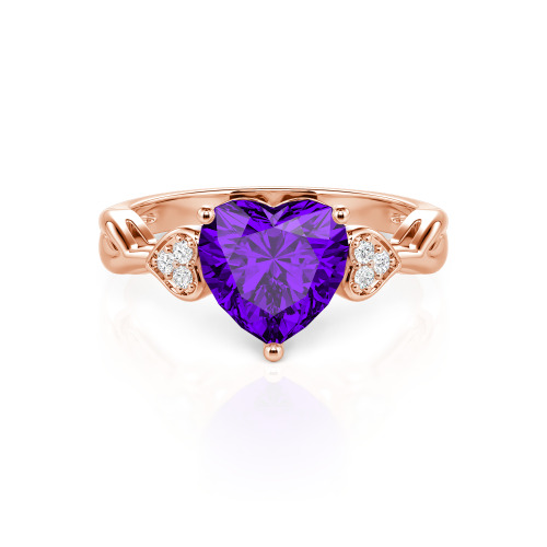 Jeulia Twisted Custom Heart Shaped Engagement Ring