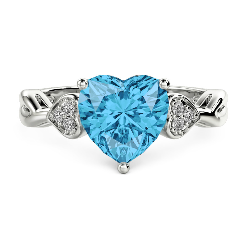 Jeulia Twisted Custom Heart Shaped Engagement Ring