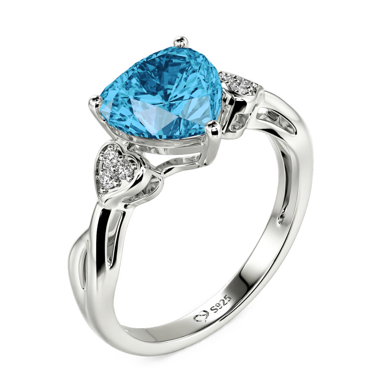 Jeulia Twisted Custom Heart Shaped Engagement Ring