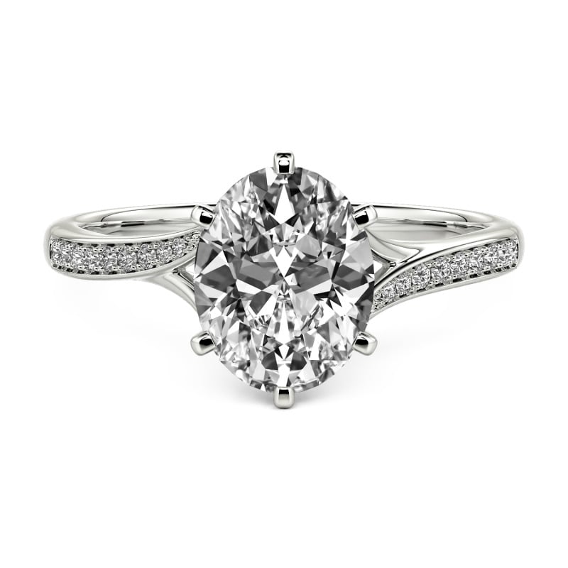 Jeulia Anillo de Compromiso Personalizado "Corazón de la Primavera" Óvalo con Torsión