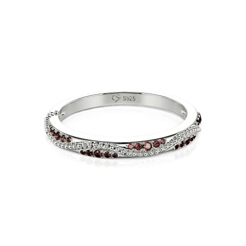 Jeulia Vintage Wave Milgrain Eternity Band Sterling Silver