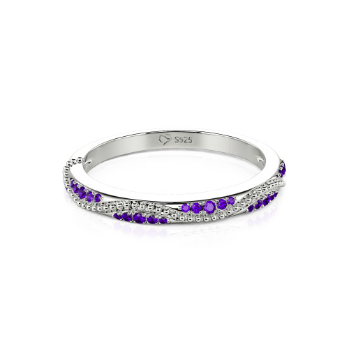 Jeulia Vintage Wave Milgrain Eternity Band Sterling Silver