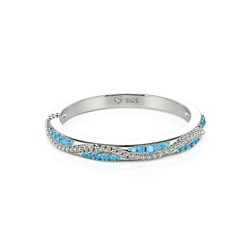 Jeulia Vintage Wave Milgrain Eternity Band Sterling Silver