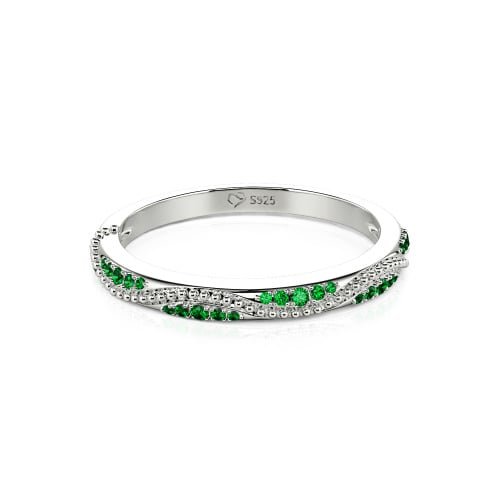 Jeulia Vintage Wave Milgrain Eternity Band Sterling Silver