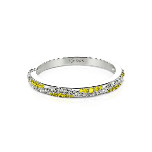 Jeulia Vintage Wave Milgrain Eternity Band Sterling Silver