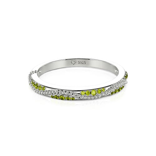 Jeulia Vintage Wave Milgrain Eternity Band Sterling Silver