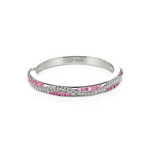Jeulia Vintage Wave Milgrain Eternity Band Sterling Silver