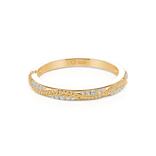 Jeulia Vintage Wave Milgrain Eternity Band Sterling Silver