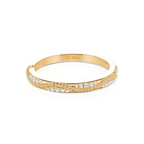 Jeulia Vintage Wave Milgrain Eternity Band Sterling Silver