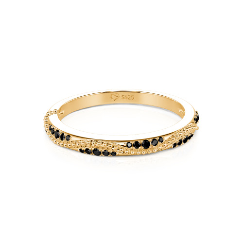 Jeulia Vintage Wave Milgrain Eternity Band Sterling Silver