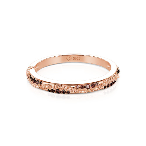 Jeulia Vintage Wave Milgrain Eternity Band Sterling Silver